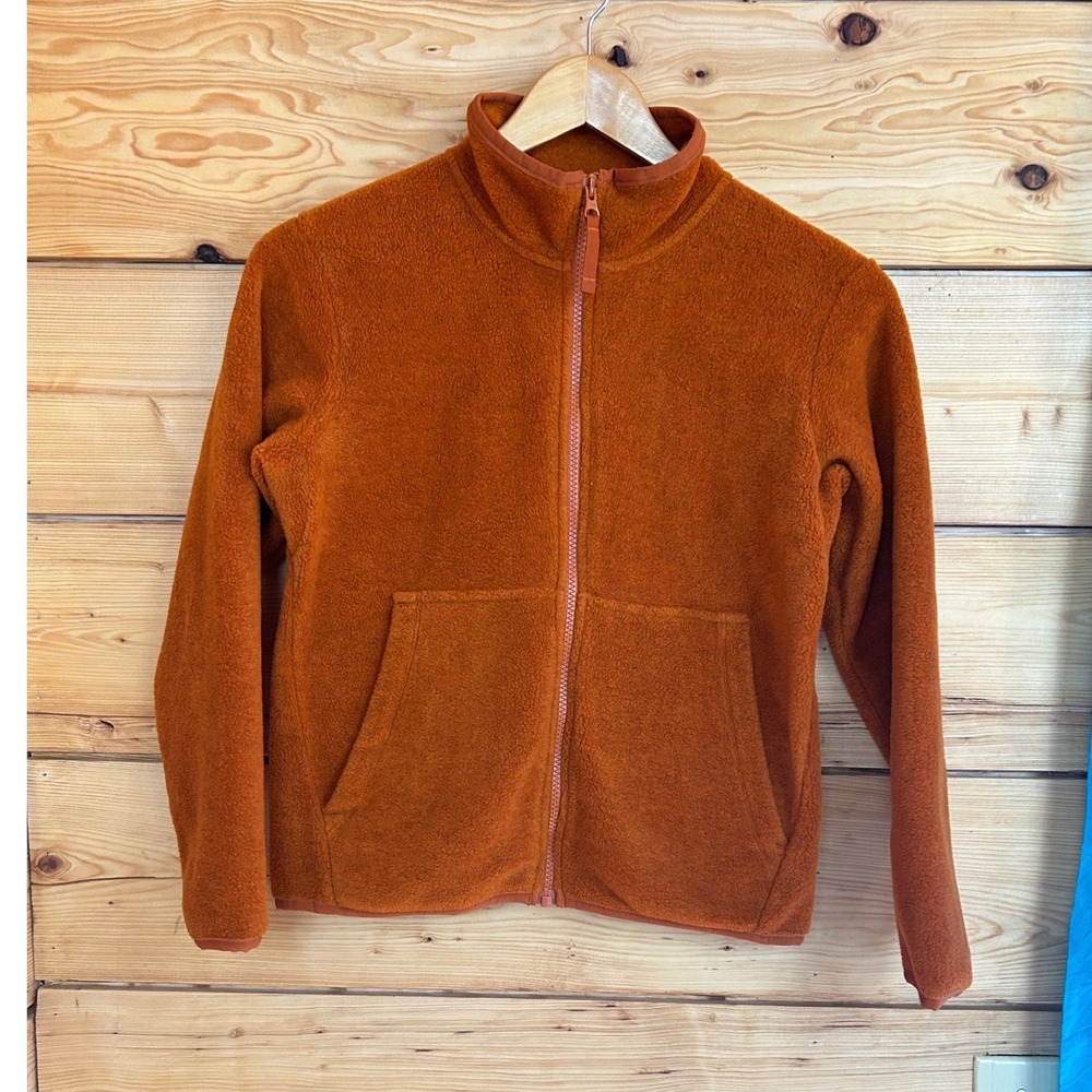 MEC Youth Fleece Full Zip Jacket Burnt Orange Rust Size 10 Kids Outdoor Layer
